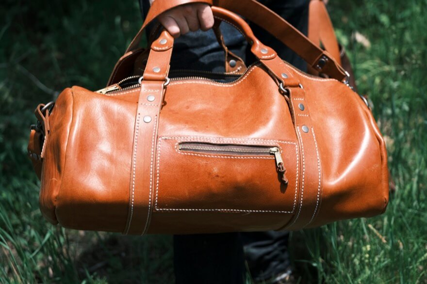 Duffle bag in the sun.